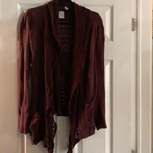 Anthropology burgundy cardigan